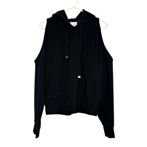 sundays Tops - Sundays Women's Black Open Shoulder Hooded Sweatshirt Medium